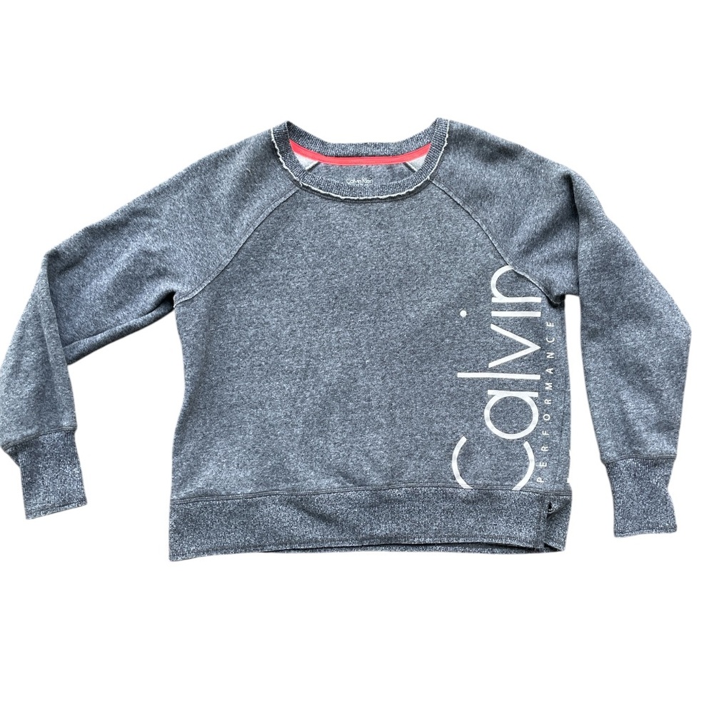 Calvin Klein performance  heather grey pull over cropped sweatshirt size medium